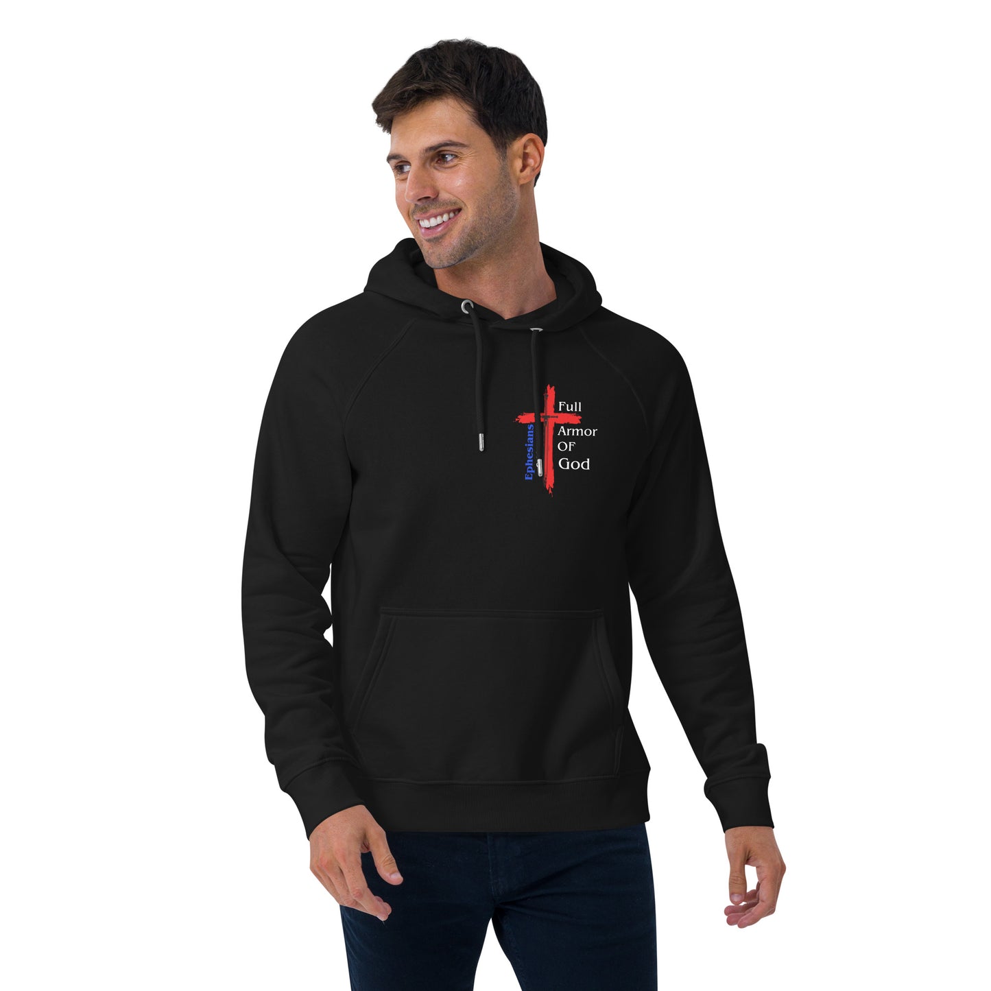 "Full Armor of God" Soft Premium Organic Raglan Hoodie Sls-03568
