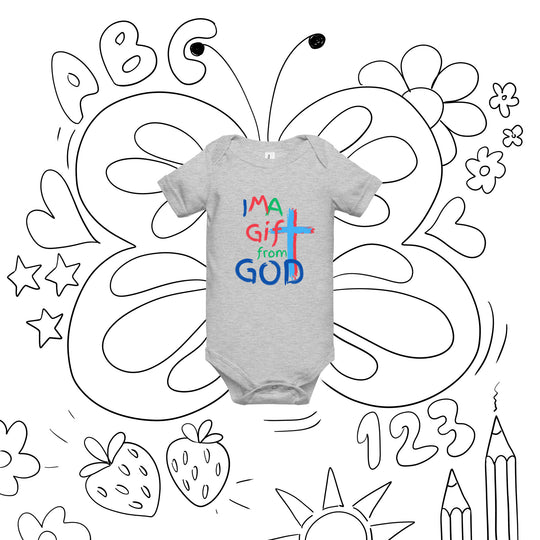 "I M A Gift from GOD" Baby short sleeve one piece