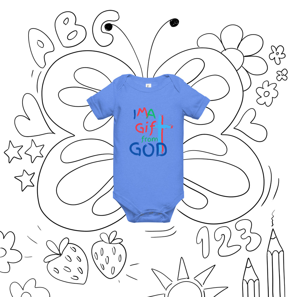 "I M A Gift from GOD" Baby short sleeve one piece