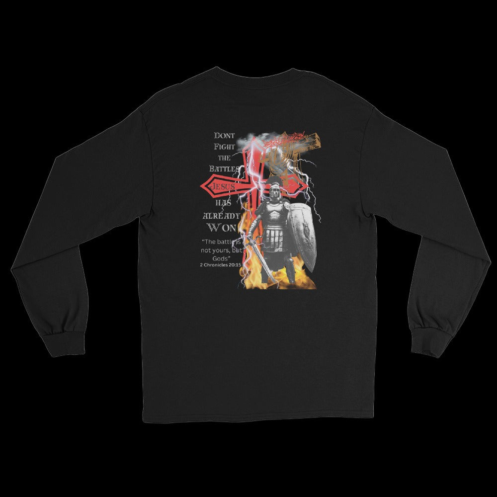 "Jesus Already Won my Battles" Long Sleeve Shirt preshrunk Jersey knit