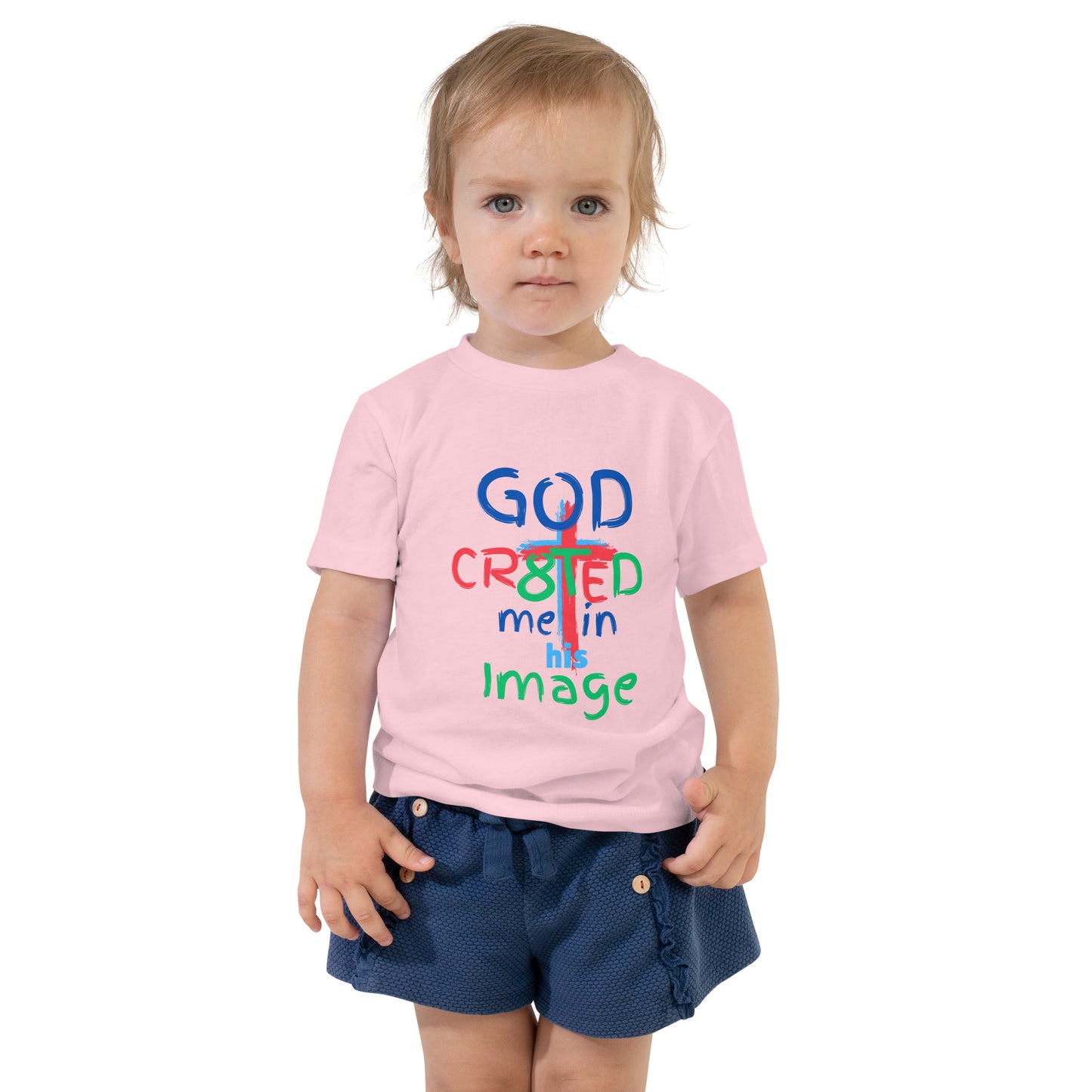 "God CR8tED Me in his Image" Toddler Short Sleeve Tee