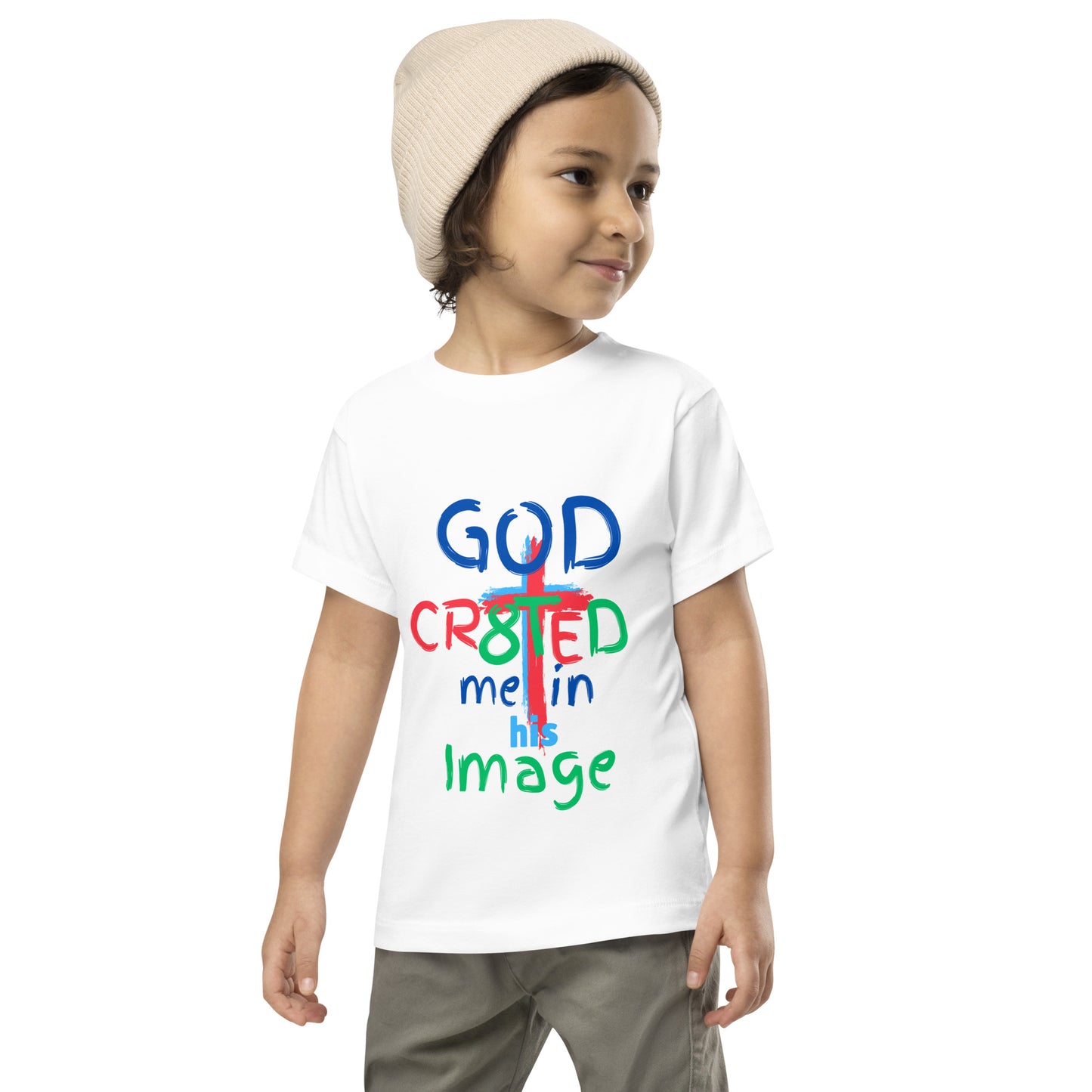 "God CR8tED Me in his Image" Toddler Short Sleeve Tee