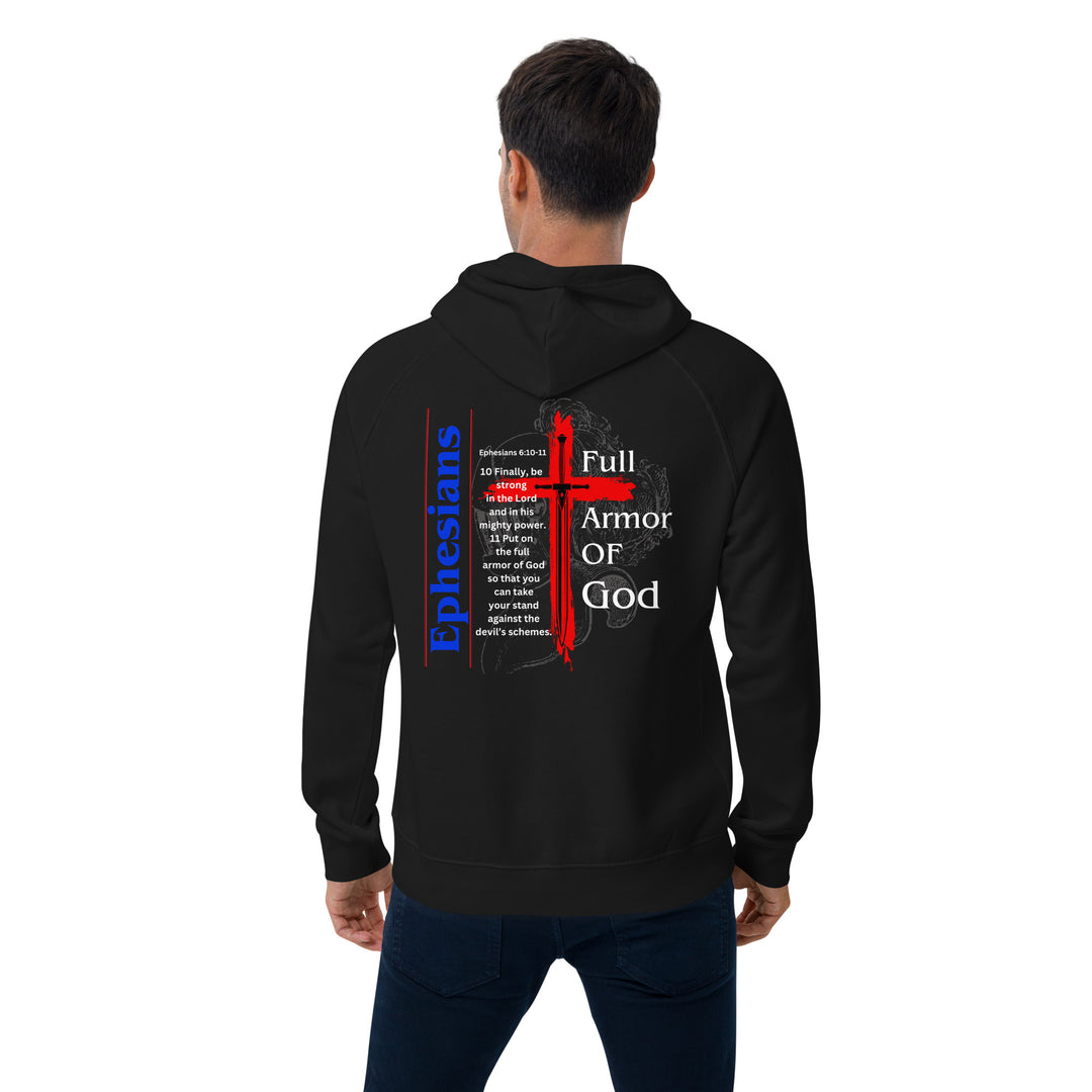 "Full Armor of God"  Premium Unisex Eco Raglan Hoodie