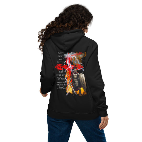 "Jesus Won my Battles" Prem Unisex eco raglan hoodie