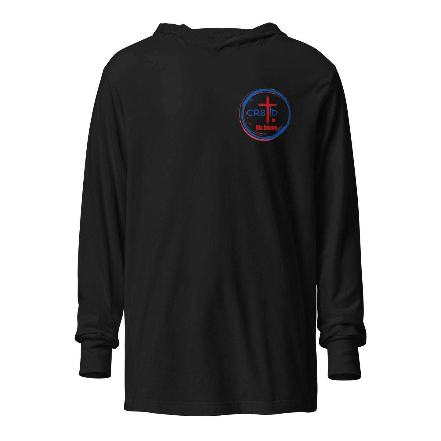 "CR8tD in His Image" Light Weight Hooded long-sleeve tee