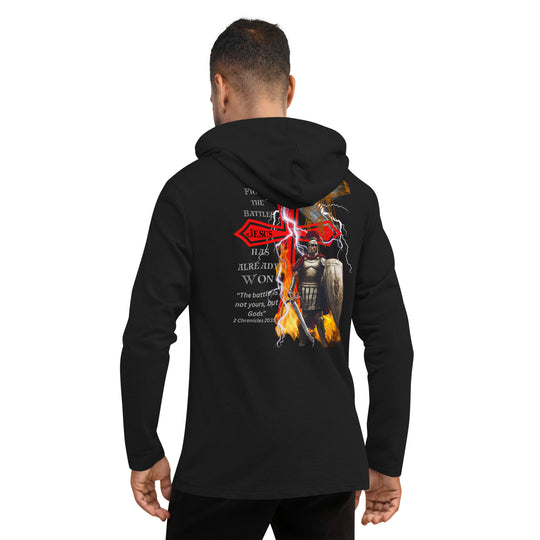 "Jesus Won my Battles"Unisex Lightweight Hoodie