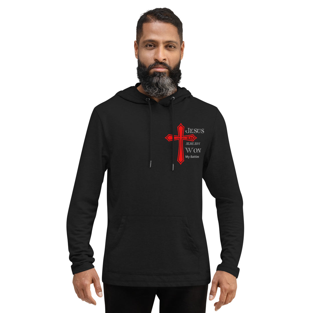 "Jesus Won my Battles"Unisex Lightweight Hoodie